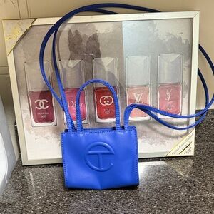 Telfar Blue Mini Shopping Bag